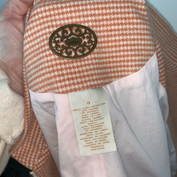 Anthropologie Idra Houndstooth Cropped Peacoat Jacket Sz 6 - Picture 4 of 12